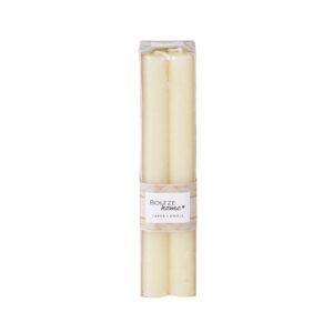 Bougies chandelle lisses en cire naturelle x4 – Ecru