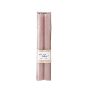 Bougies chandelle lisses en cire naturelle x4 – Rose