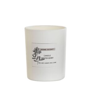 Bougie parfumée en pot de verre opaque – Baies