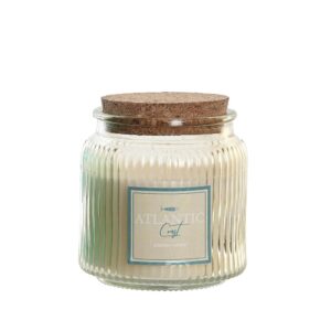 Bougie parfumée en pot de verre strié – ‘Atlantic Coast’
