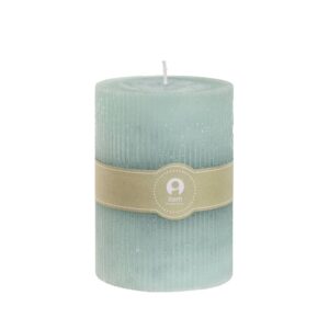 Bougie pilier en cire naturelle striée – Vert