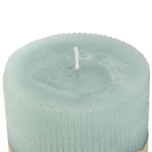 Bougie pilier en cire naturelle striée – Vert