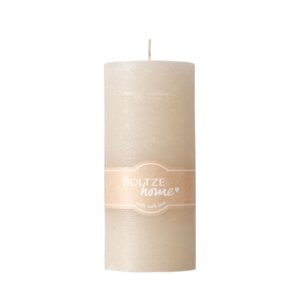 Bougie pilier en cire naturelle texturée – Beige