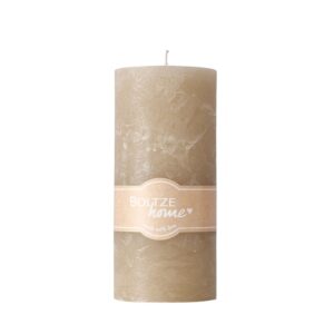 Bougie pilier en cire naturelle texturée – Marron