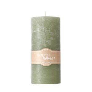Bougie pilier en cire naturelle texturée – Vert