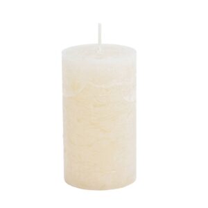 Bougie pilier en cire naturelle texturée – Ecru