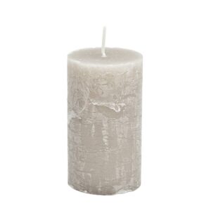 Bougie pilier en cire naturelle texturée – Gris