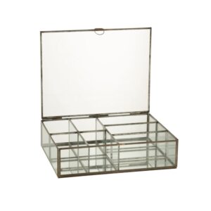 Boîte de rangement déco en verre – 5 compartiments