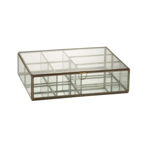 Boîte de rangement déco en verre – 5 compartiments