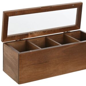 Boîte de rangement déco en bois – 4 compartiments