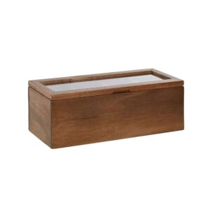 Boîte de rangement déco en bois – 4 compartiments