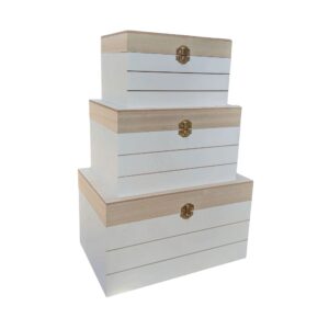 Boîte de rangement déco en bois – 3 modèles