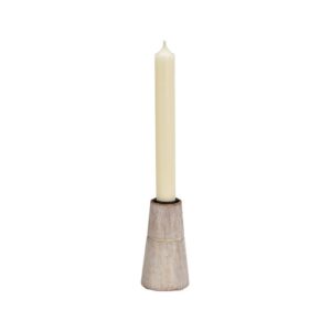 Bougeoir en bois et métal, bougie chandelle – 10cm