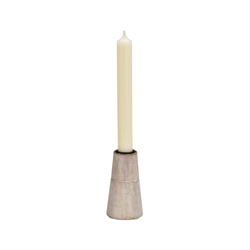 bougeoir en bois de manguier pour bougie chandelle fine, 10cm
