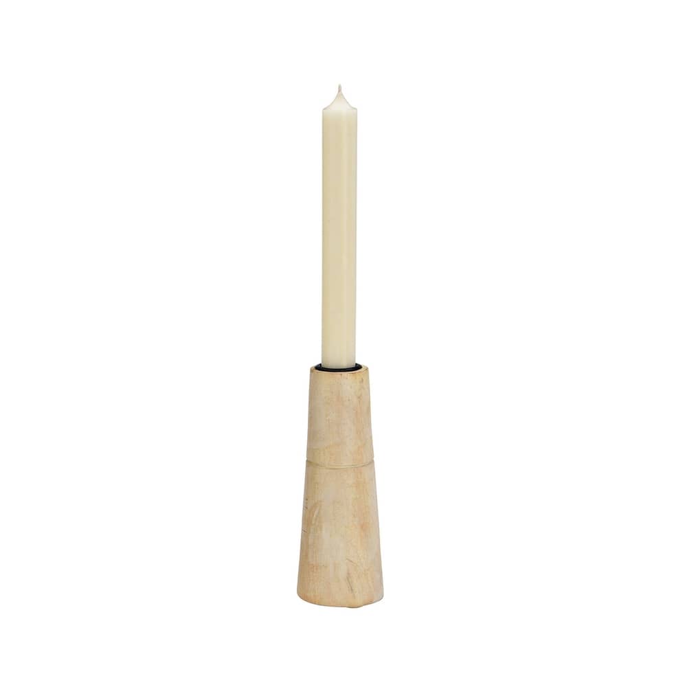 bougeoir en bois de manguier pour bougie chandelle fine, 15cm