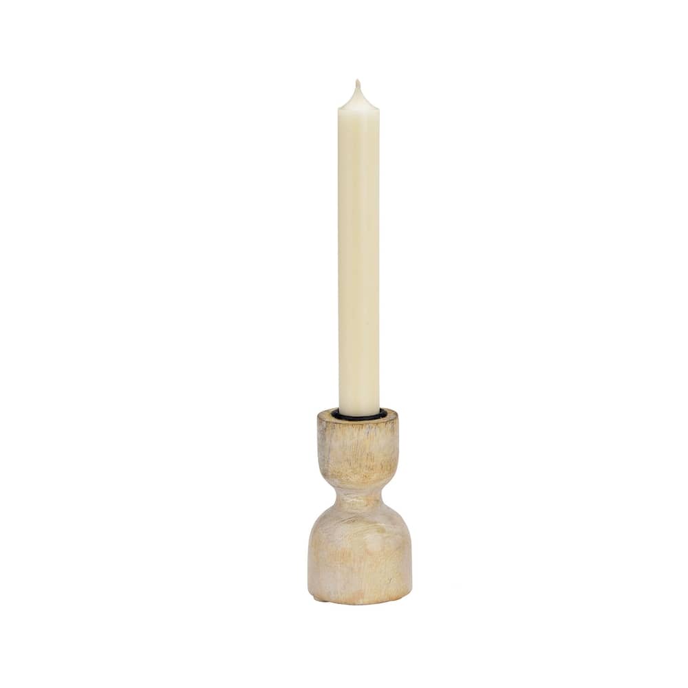 bougeoir en bois de manguier pour bougie chandelle fine, 10cm