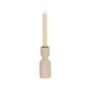 Bougeoir en bois et métal, bougie chandelle – 15cm