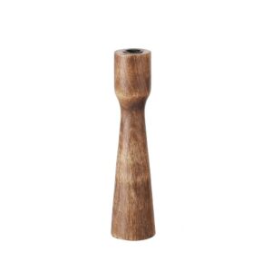 Bougeoir en bois et métal, bougie chandelle – 30cm