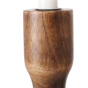 Bougeoir en bois et métal, bougie chandelle – 40cm