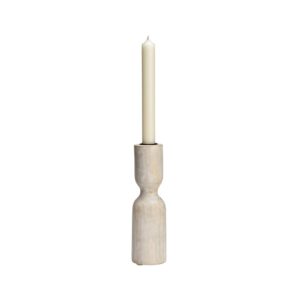 Bougeoir en bois et métal, bougie chandelle – 20cm