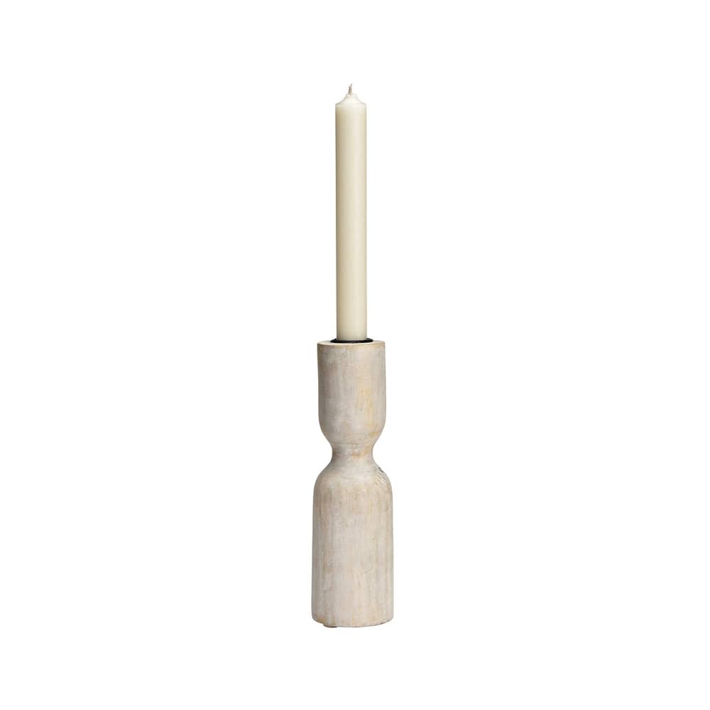 bougeoir en bois de manguier pour bougie chandelle fine, 20cm
