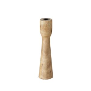 Bougeoir en bois et métal, bougie chandelle – 30cm