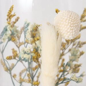 Bougeoir en verre et fleurs séchées, chauffe-plat – 16cm