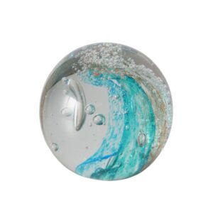 Boule en verre décorative à poser – Vague, 10cm