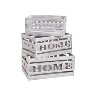 Caisse de rangement déco en bois blanchi – 3 modèles