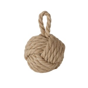 Butoir cale-porte en corde – Nœud marin beige, 23cm