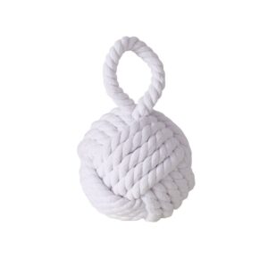 Butoir cale-porte en corde – Nœud marin blanc, 23cm