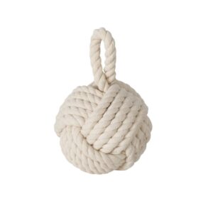 Butoir cale-porte en corde – Nœud marin écru, 23cm