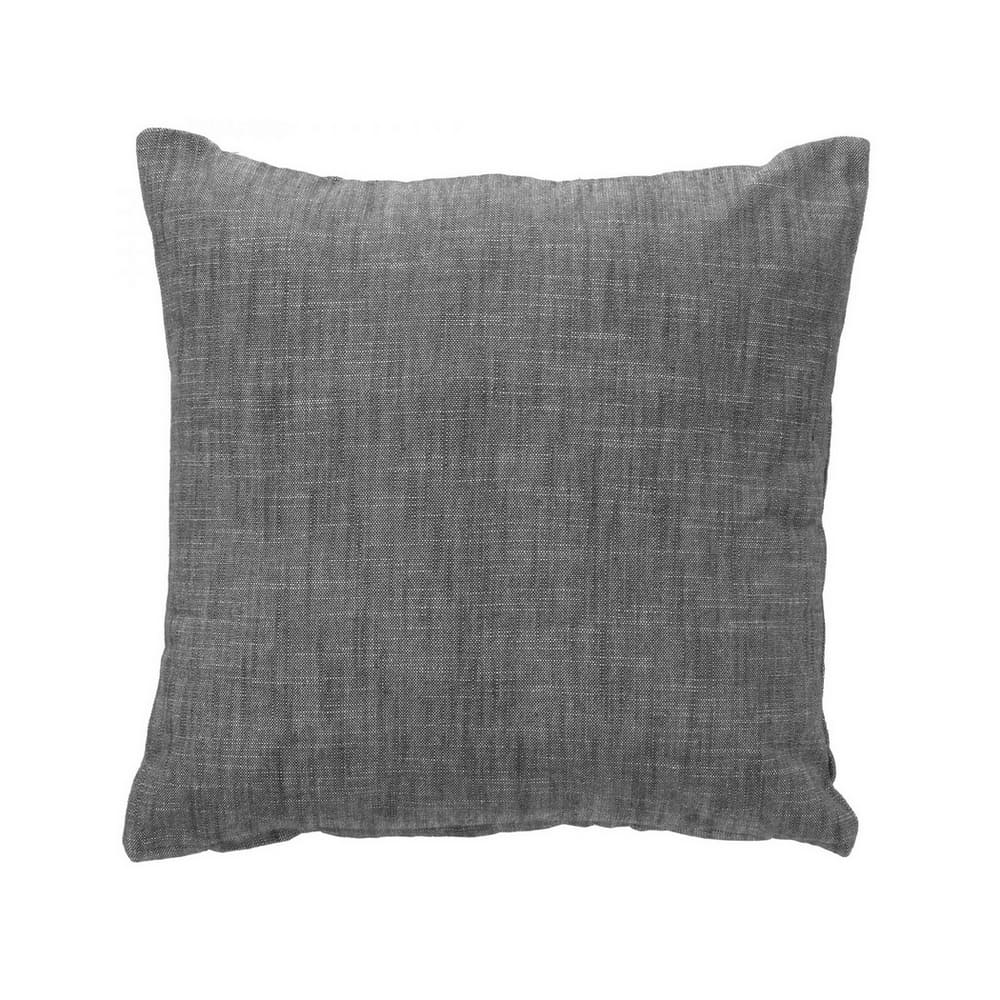 Coussin décoratif gris en coton biologique déhoussable pour canapé, 45x45cm