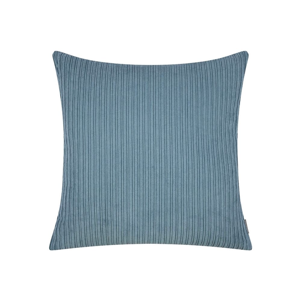 Coussin décoratif pour canapé velours côtelé bleu, 45x45cm