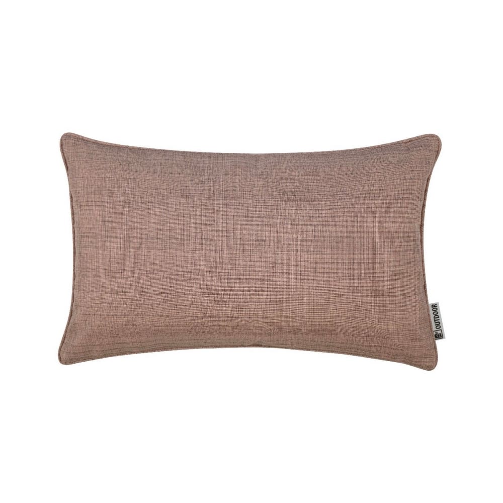 coussin extérieur rose en polyester, imperméable et résistant aux UV, finition passepoil, 30x50cm