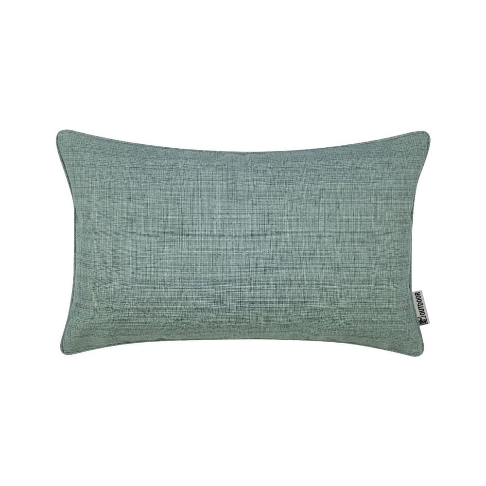 coussin extérieur vert en polyester, imperméable et résistant aux UV, finition passepoil, 30x50cm