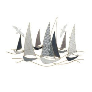 Décoration murale en métal – Six bateaux 109cm