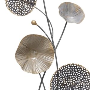 Décoration murale en métal – Tiges en fleurs 74cm