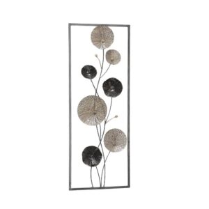 Décoration murale en métal – Tiges en fleurs 74cm