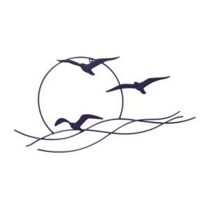 Décoration murale extérieur en fer enduit – 3 Mouettes