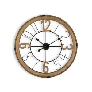 Horloge murale en bois et métal – Diamètre 70cm