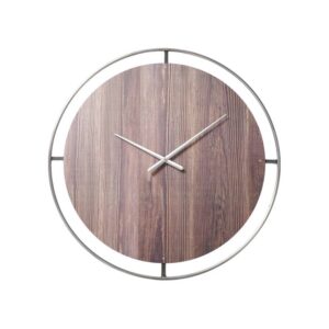Horloge murale en bois et métal – Diamètre 90cm