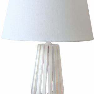 Lampe de table à poser pied en bois blanchi – 61cm