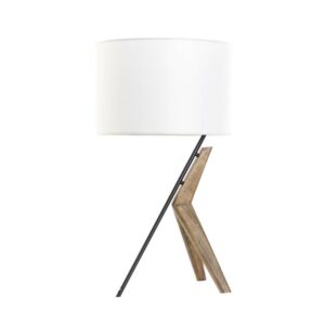 Lampe de table à poser pied bois et métal – 54cm
