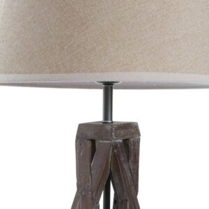 Lampe de table à poser pied en bois recyclé – 56cm