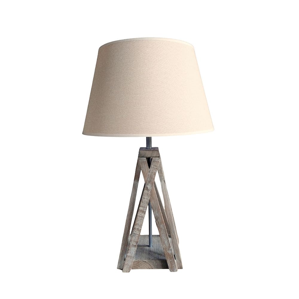 Lampe à poser pour table ou chevet de 56cm en bois recyclé