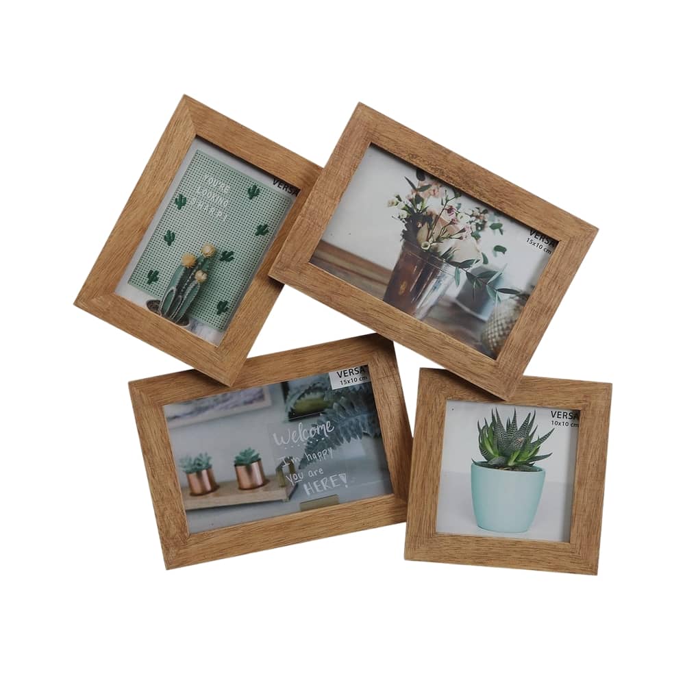 pêle-mêle photo mural en bois, multivues de 4 photos
