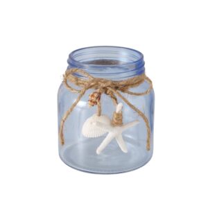 Photophore bougie en verre et coquillages – 11cm