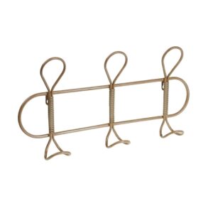 Porte-manteau mural en métal et bambou – 48cm