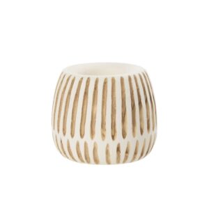Pot décoratif en bois naturel et blanc – 2 modèles